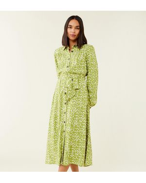 Finery London Agrata Midi Shirt Dress - Green