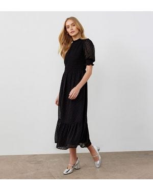 Finery London Amelia Georgette Midi Dress - Black