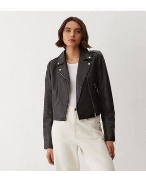 Finery London Faith Leather Biker Jacket - Black