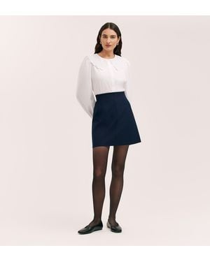 Finery London Helia Ponte Jersey Mini Skirt - Blue
