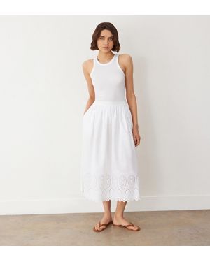 Finery London Avah Broderie Anglaise Cotton Skirt - White