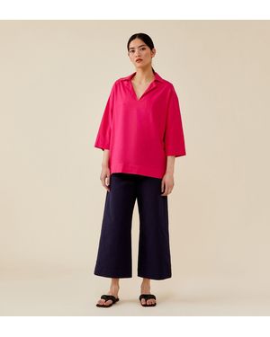 Finery London Dorie Linen Blend Top - Pink