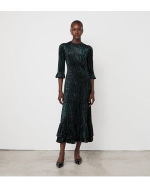Finery London Rosaline Velvet Midi Dress - Black