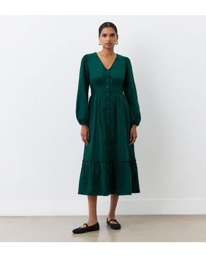 Finery London Arizona Corduroy Midi Dress - Green