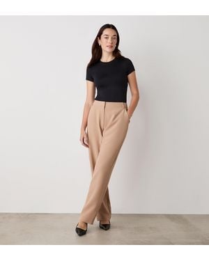 Finery UK Harper Straight Leg Trousers - Natural