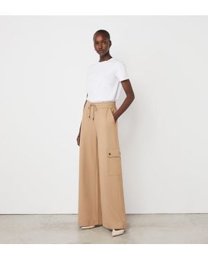 Finery London Deliah Ponte Jersey Cargo High Waisted Trousers - Natural