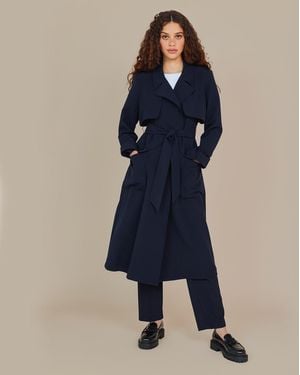 Finery London Cassidy Trench Coat - Blue