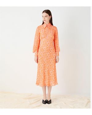 Finery London Maida Printed Georgette Dress - Orange