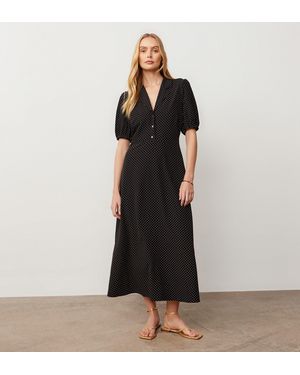 Finery London Maya Crepe Midi Dress - Black