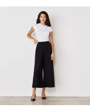 Finery London Miribel Ponte Jersey Wide Leg Trousers - Black