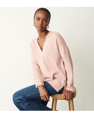 Finery London Maddie V Neck Jumper - Blue