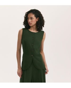 Finery UK Vanetia Linen Blend Waistcoat - Green