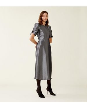 Finery London Liora Taffeta Midi Dress - Metallic