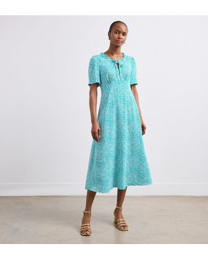 Finery London Phoebe Flowers Midi Dress - Blue