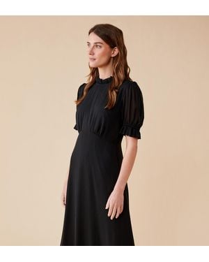 Finery London Camille Chiffon Midi Dress - Black