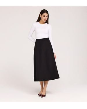 Finery London Ramona Rich Crepe Midi Skirt - White