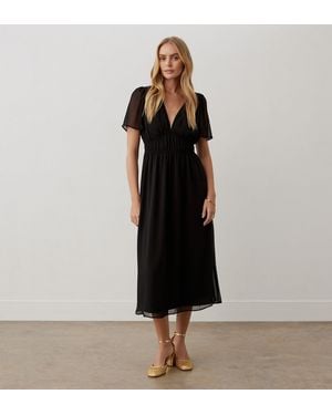 Finery London Vienna Chiffon Midi Dress - Black