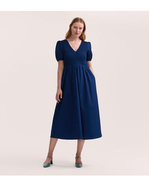 Finery London Jamilla Cotton Midi Dress - Blue