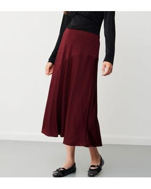 Finery London Harlow Jersey Midi Skirt - Red