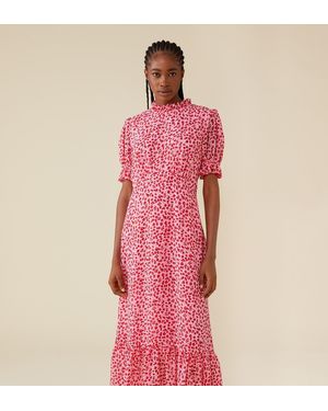 Finery London Camille Midi Chiffon Dress - Pink
