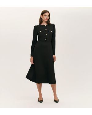 Finery London Gilly Ponte Jersey Midi Dress - Black