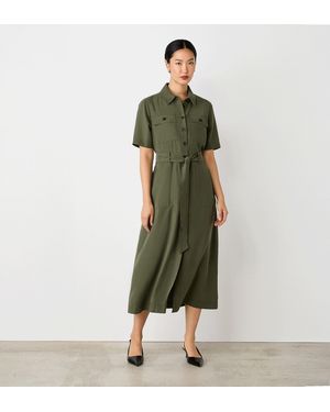 Finery London Cassidy Midi Shirt Dress - Green