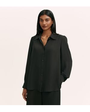 Finery London Melina Crepe Blouse - Black