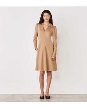 Finery London Bethany Ponte Jersey Knee Length Dress - Natural