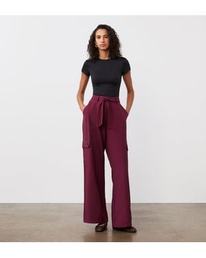 Finery UK Maxine Wide Leg Trousers - Red