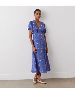 Finery London Saskia Midi Crepe Dress - Blue