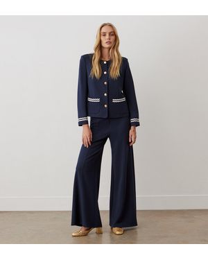 Finery London Molly Ponte Jersey Jacket - Blue