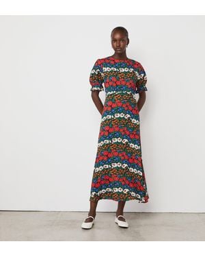 Finery UK Mela Crepe Midi Tea Dress - White