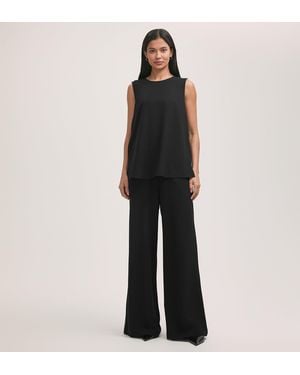 Finery UK Nat Crepe Wide Leg Trousers - Black
