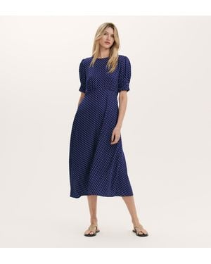 Finery London Mela Midi Tea Dress - Blue