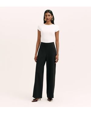 Finery London Kenzie Ponte Jersey Wide Leg Trousers - Black