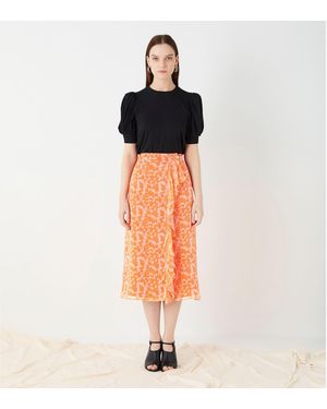 Finery London Lisson Georgette Wrap Skirt - Orange