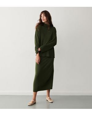 Finery London Thea Knitted Midi Skirt - Green