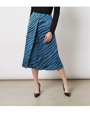 Finery London Archie Print Skirt - Blue
