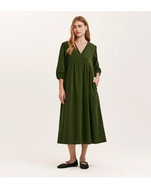 Finery London Jaz Corduroy Midi Dress - Green
