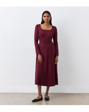Finery London Kelly Ponte Jersey Midi Dress - Red