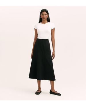Finery UK Mae Ponte Jersey Midi Skirt - Black