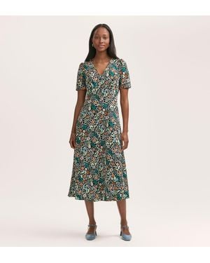 Finery London Martina Crepe Midi Dress - Green