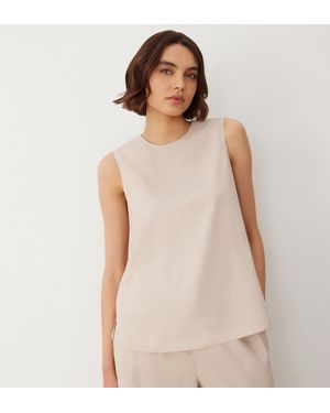 Finery London Vallie Linen Mix Sleeveless Top - Natural