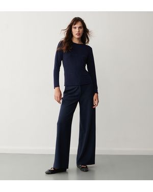 Finery London Frankie Wide Leg Trousers - Blue