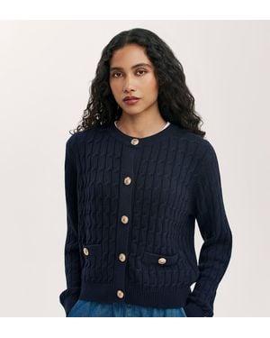 Finery London Elaine Knitted Cardigan - Blue