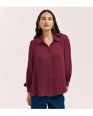 Finery UK Melina Crepe Blouse - Red
