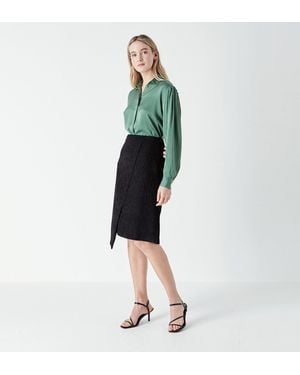 Finery London Alani Asymmetric Textured Skirt - Green