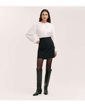 Finery London Helia Ponte Jersey Mini Skirt - Black