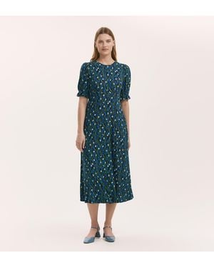 Finery London Lenisha Jersey Midi Tea Dress - Blue