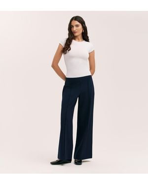 Finery UK Caryl Ponte Jersey Wide Leg Trouser - Blue